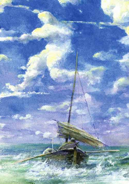 《老人与海》插图